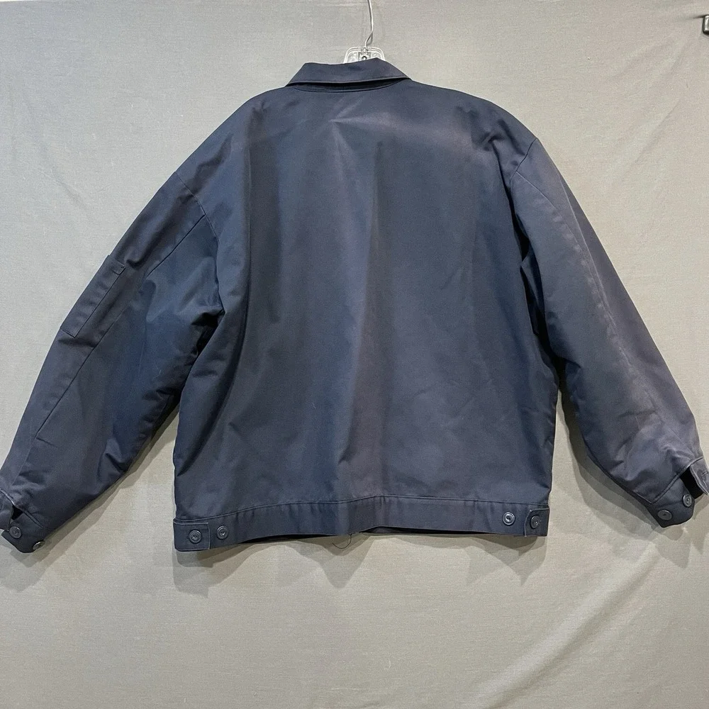 MJ22‎ Work Jacket Men's XL-RG Blue Distressed Quilted Lining Full Zip Workwear